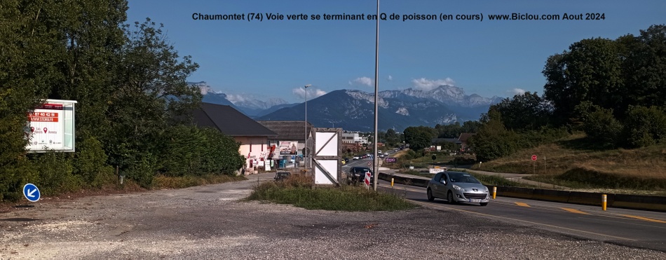 Chaumontet D 1508 (Haute Savoie) fin provisoire de la vélo-route dite V-62