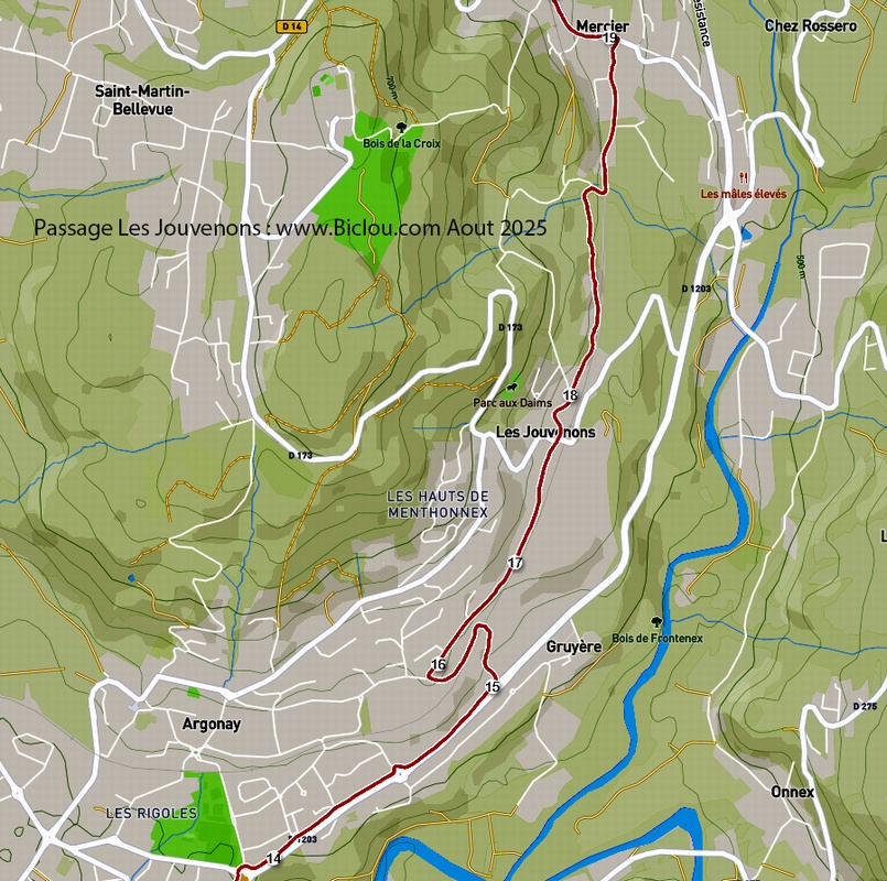 Carte-passage-Jouvenons--Bicyclette-sur-vlo-route-Annecy-Groisy