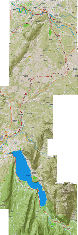 carte parcours cycliste Faverges Annecy la Roche sur foron Reignier annemasse genve ; via 5 lacs en 2025