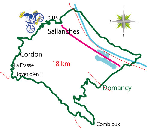 Carte parcours cyclable haute-Vallée d'Arve par claudio de la Faverges en 2025