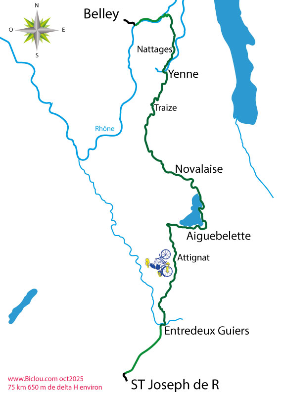 Carte cycliste Avant pays savoyard  en 2025, à la recherche de la vélo-route des cinq lacs