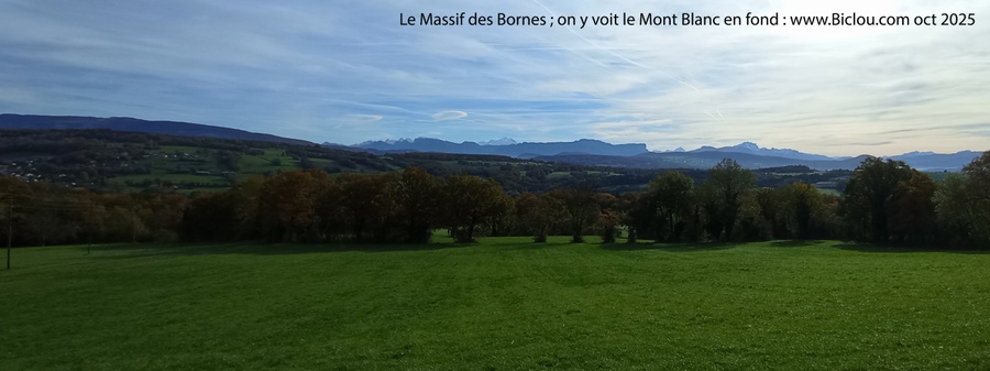 Vu sur le massif des Bornes, et le Mont Blanc en fond