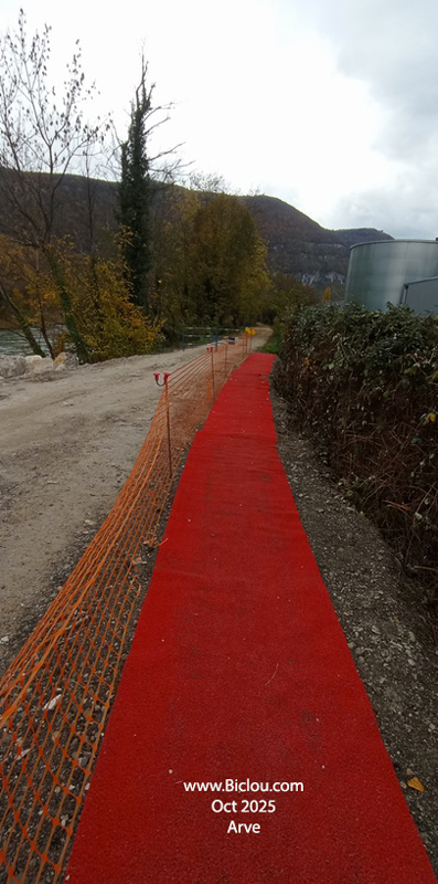 Le long de l'Arve : (future Via-Rhôna Bis) : Arrivée sur le Tapis rouge ..