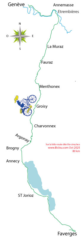 Parcours cycliste de Faverges Annecy Groisy Annemasse et Genève (2025)