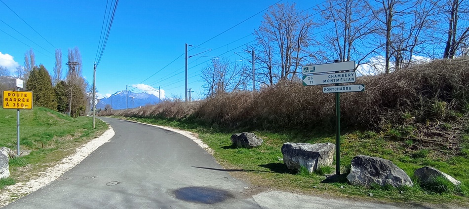 Vélo-route V-63 Nouvelement crée du côté de PontCharra (mars 2025)