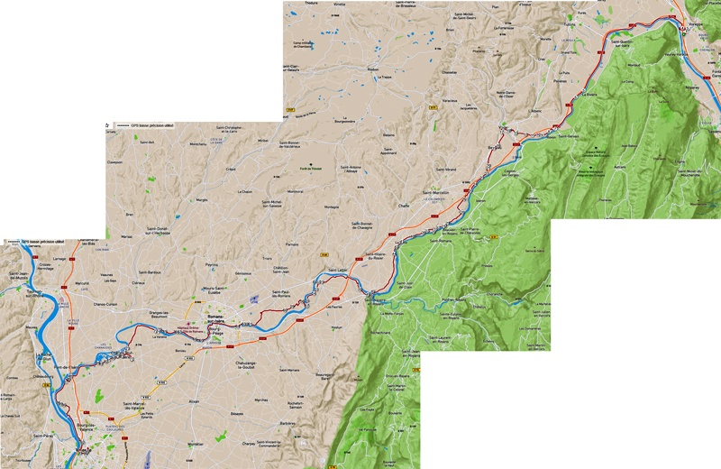 Etape deux : Voreppe Valence par la vallée de l'Isère et du Rhône