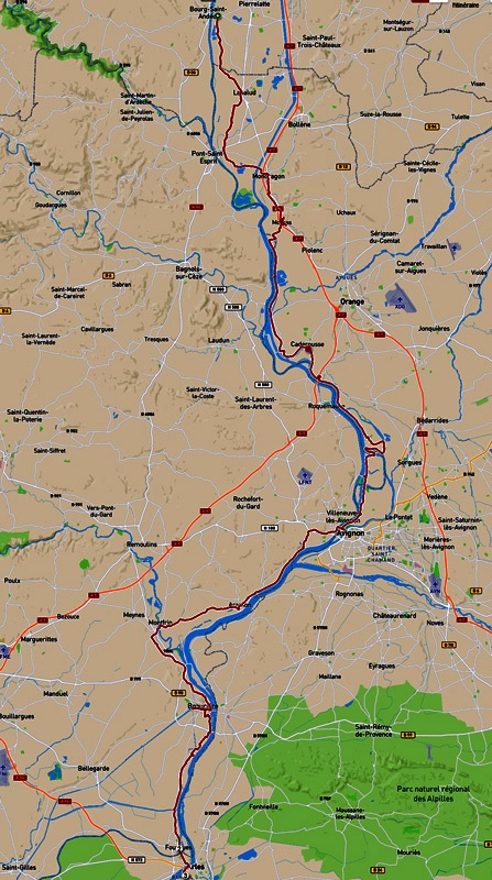 Carte Bourg st andéol Arles