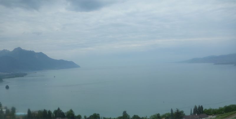 Vue sur le Léman en grimpant Sonchaux en 2010