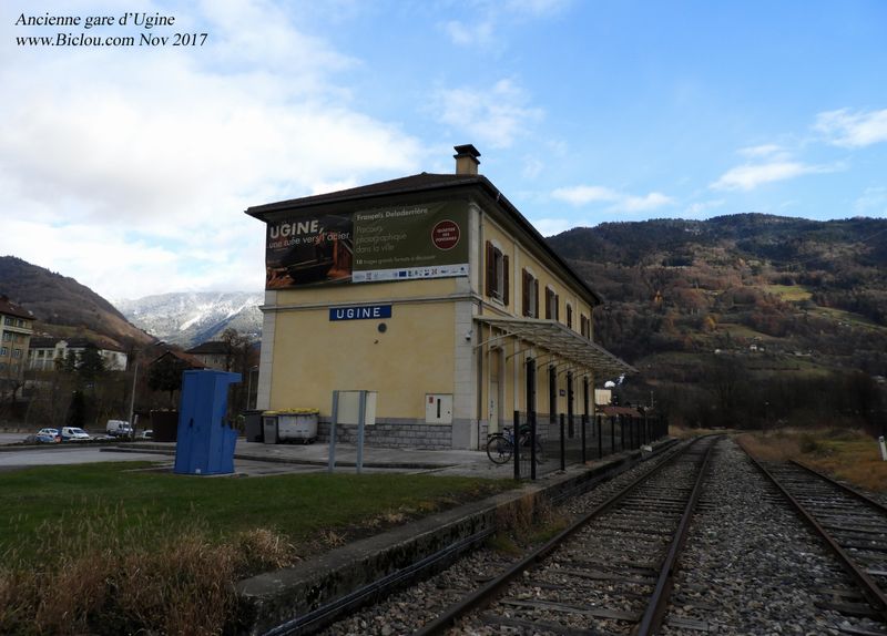 Ancienne gare Ugine : Voie de chemin de Fer tjrs en place en 2017-21
