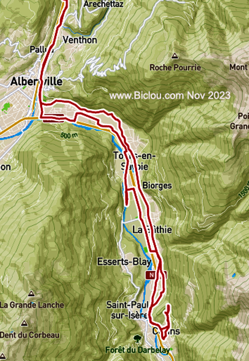 Carte-sortie-bicyclette-Basse-tarentaise-nov-2023