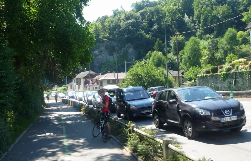 Sortie d'Annecy, sur la voie verte cyclable en 2011