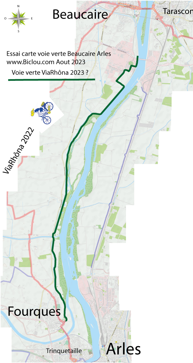 Voie verte Beaucaire Arles en 2023, ViaRhôna ?