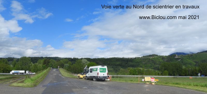 La Voie verte en construction, au Nord de Scientrier (mai 2021)