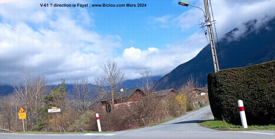 Véloroute Léman-MontBlanc , dite V-61 : le Fayet : encore une traversée de route pas piquée des vers .. (mars 2024)