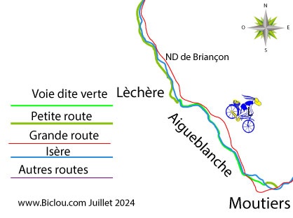 Carte voie verte Aigueblanche Moutiers (2024)