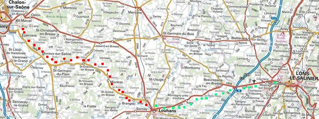 Schéma voie verte vélo-route la Bressane 2015