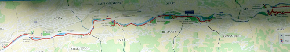 Carte pista ciclabile Aosta Ivrea en 2015