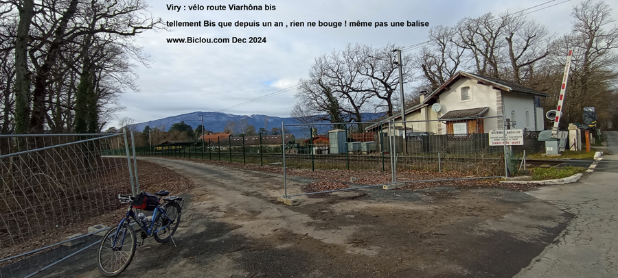 Viry (France) : Vélo-route Viarhôna bis, ca patine ..