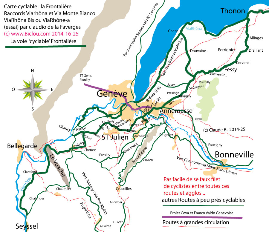 vélo-route dit la frontalière France haute savoie suisse