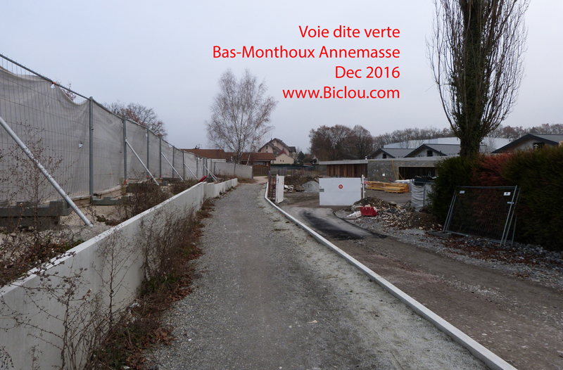 La Voie verte véloroute : Bonne - Annemasse , ne bouge pas beaucoup dec 2016..