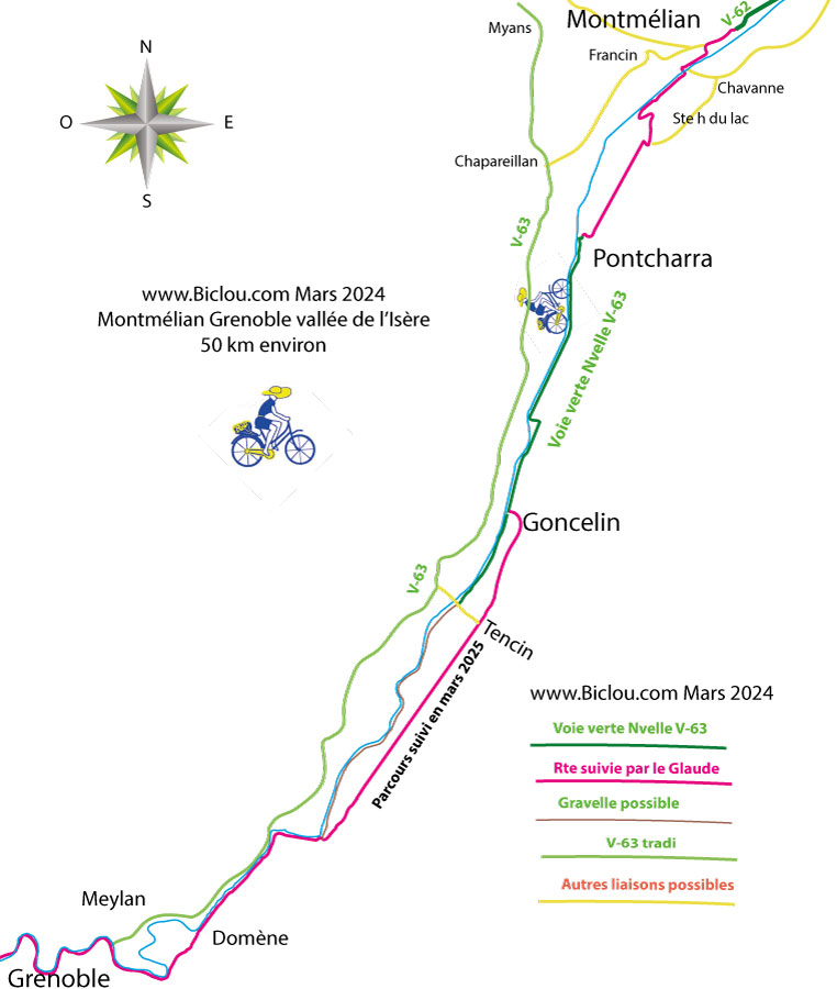 carte cyclable ou presque V63 ViaPrealpina en gresivaudan par claudio de la faverges 2025