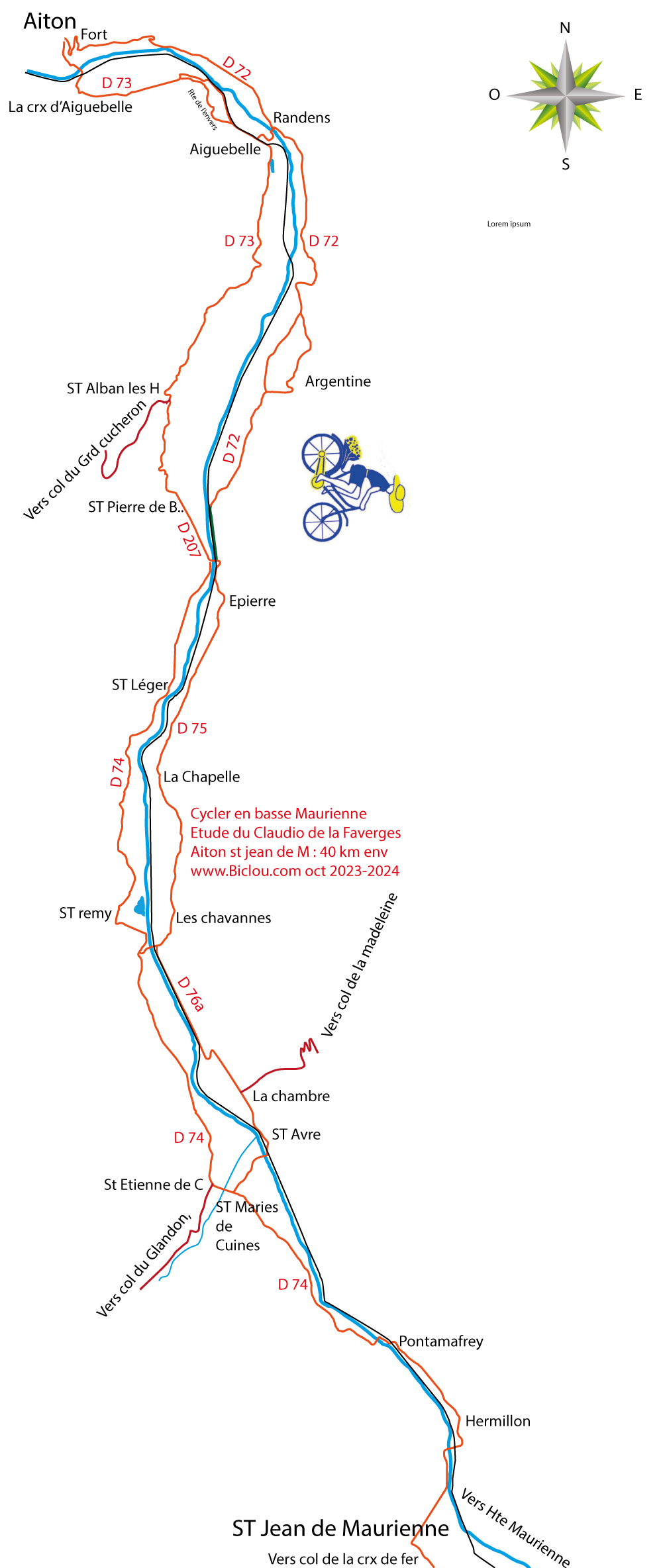 carte cycler an basse maurienne en 2023 future vloroute V-67