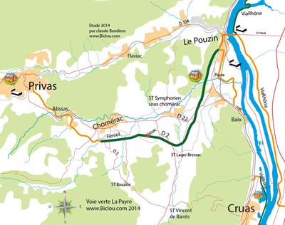 vélo-route et voie verte de la Payre Privas le Pouzin ardèche