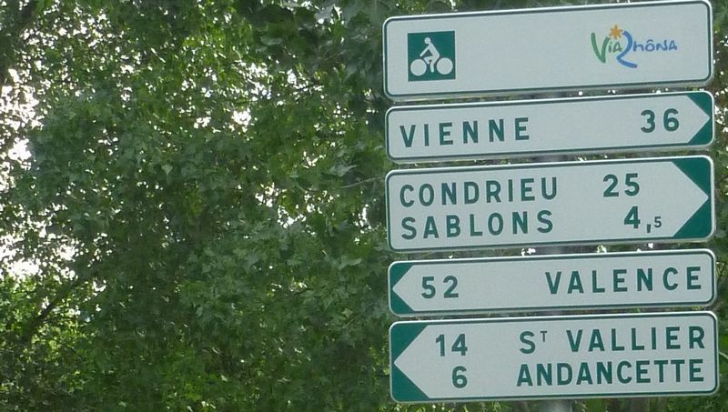 panneau indicateur voie verte sablons st vallier en 2010