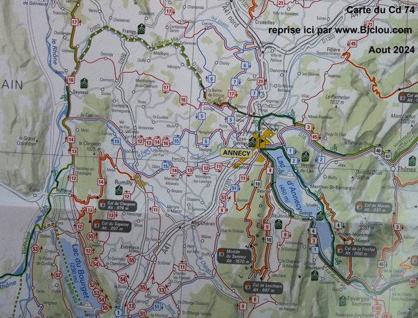 véloroute des Usses carte de situation