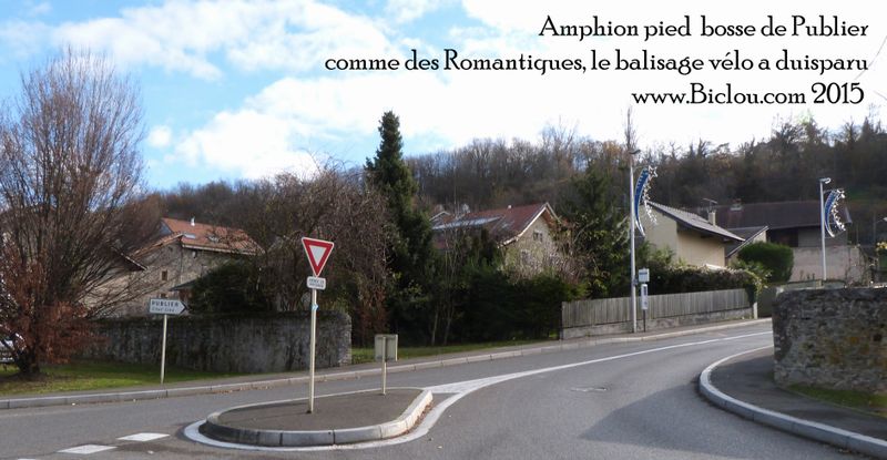 Amphion pied de la bosse vers Publier ; Balisage disparu